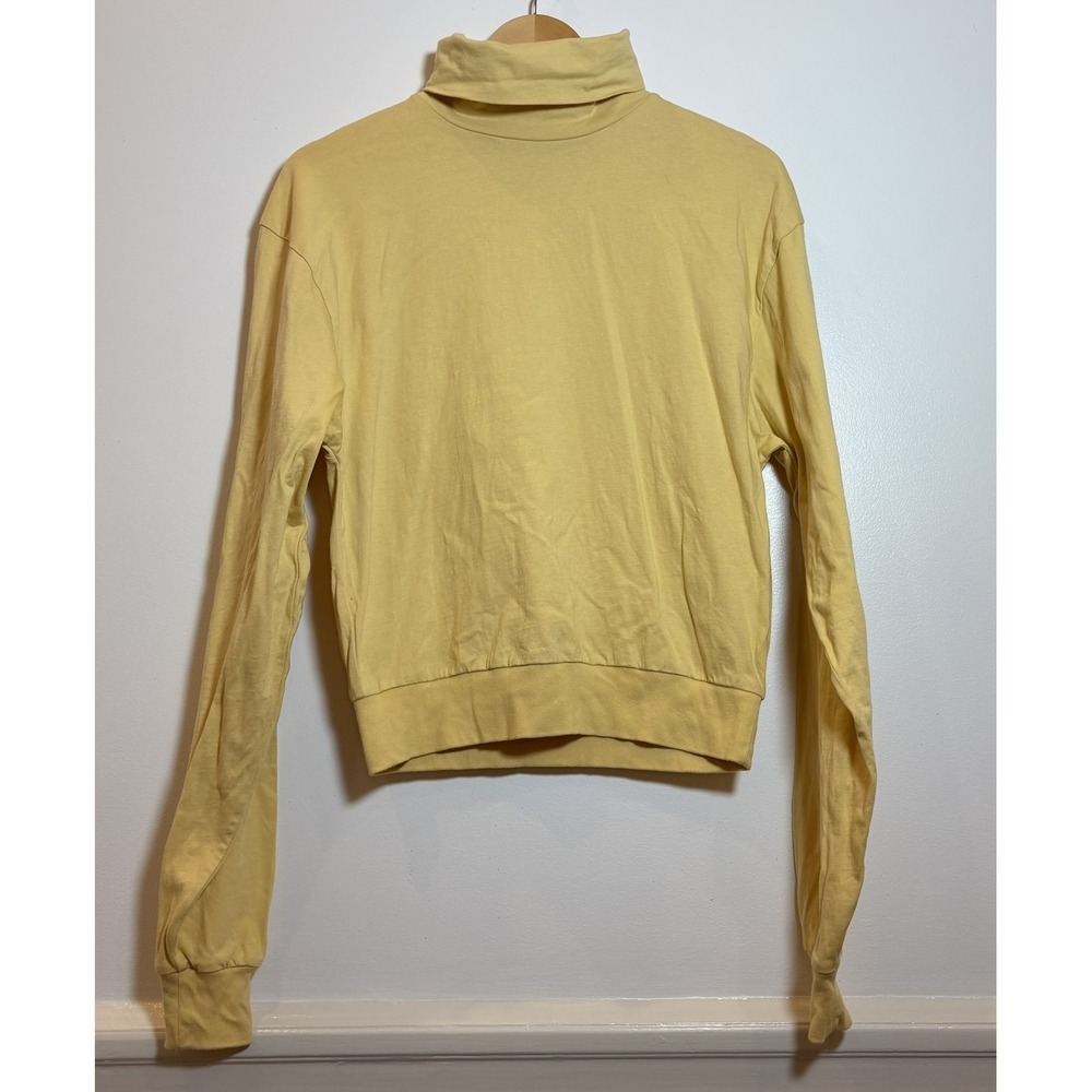 Fear of God Essentials Womens Turtleneck Long Sleeve Cotton Top Yellow Small Uni